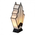 Lampa Tiffany White Glass 21x10x32 cm, Clayre & Eef